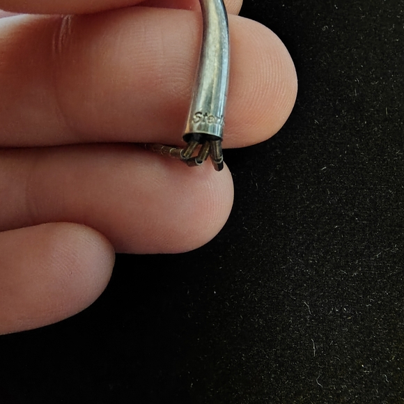 Vintage Southwestern Sterling Silver 3 Strand Necklace w/ Turquoise - Picture 5 of 9